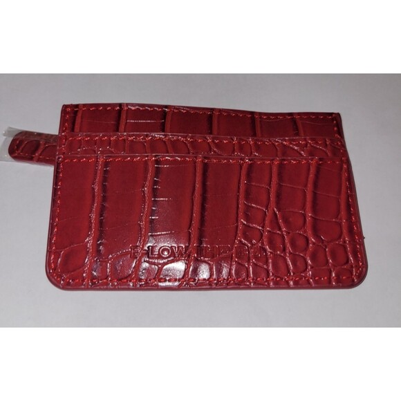 B-Low the Belt Faux Croc Vegan Leather Wallet ID Card Holder Red NEW - Picture 2 of 4